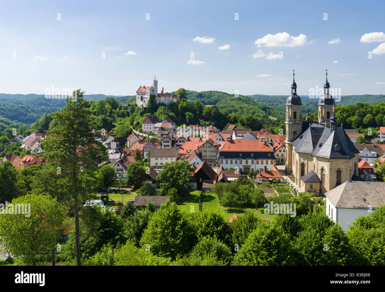 Goessweinstein the most important place of pilgrimage in Franconian Switzerland (Fraenkischen Schweiz). Germany, Bavaria Stock Photo