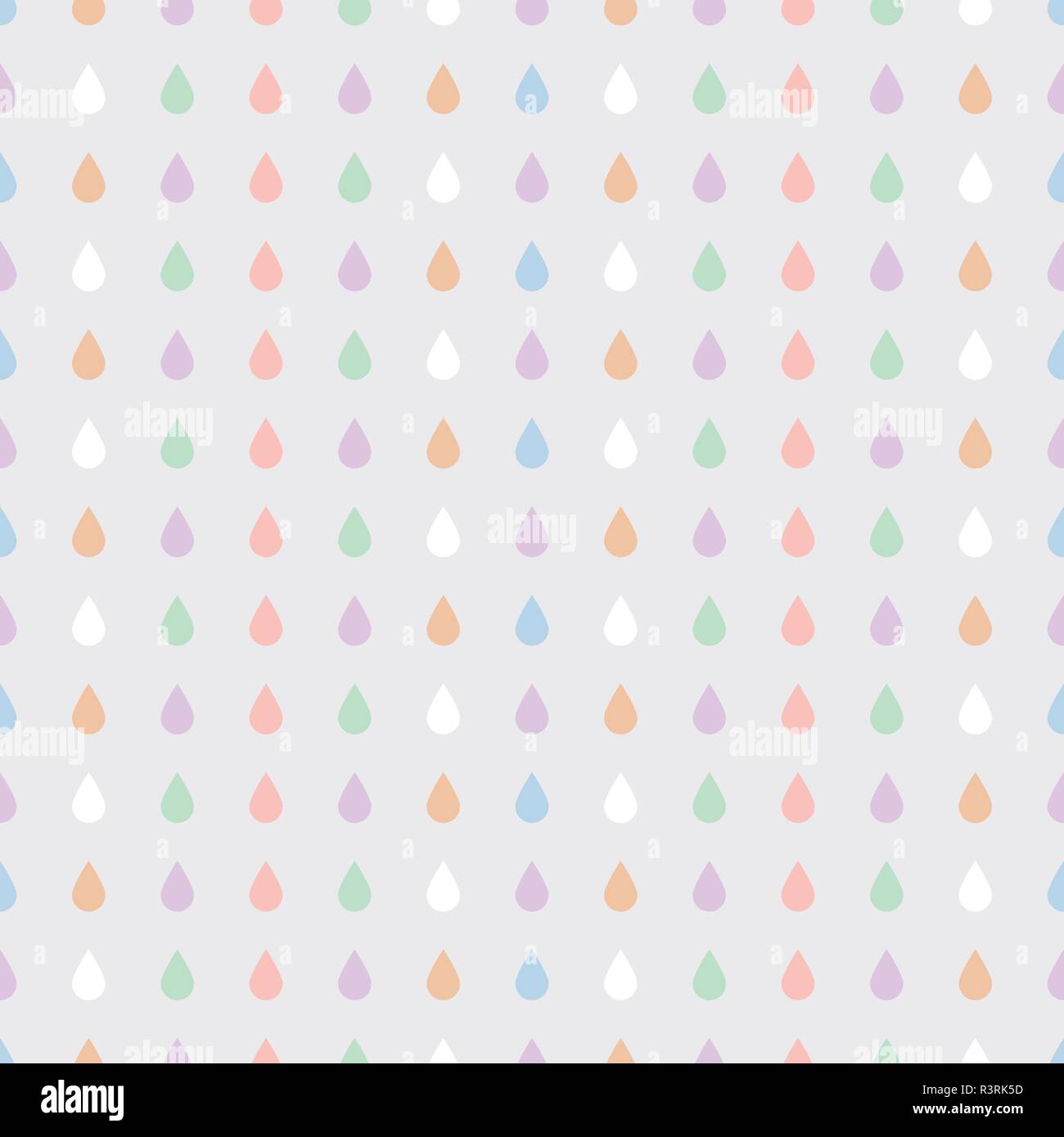 Autumn vector seamless pattern with raindrops in pastel colors. Stock Vector