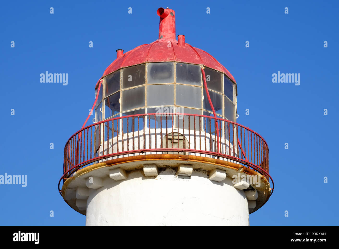old lighthouse on Talacre beach at point of Ayr, Flintshire, North Wales Stock Photo