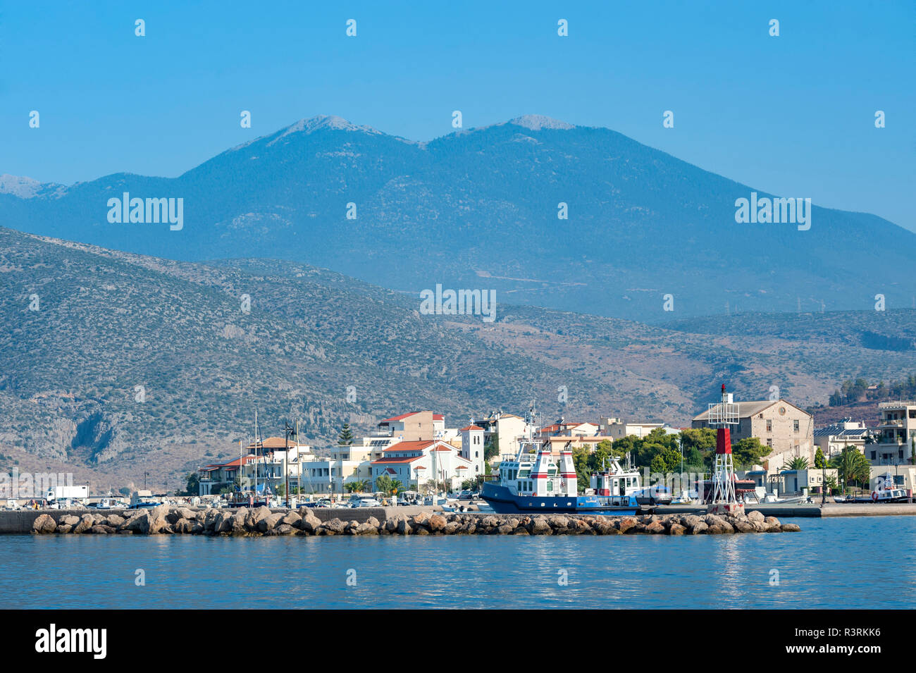 Marina in Gulf of Corinth, Itea, Greece, Europe Stock Photo