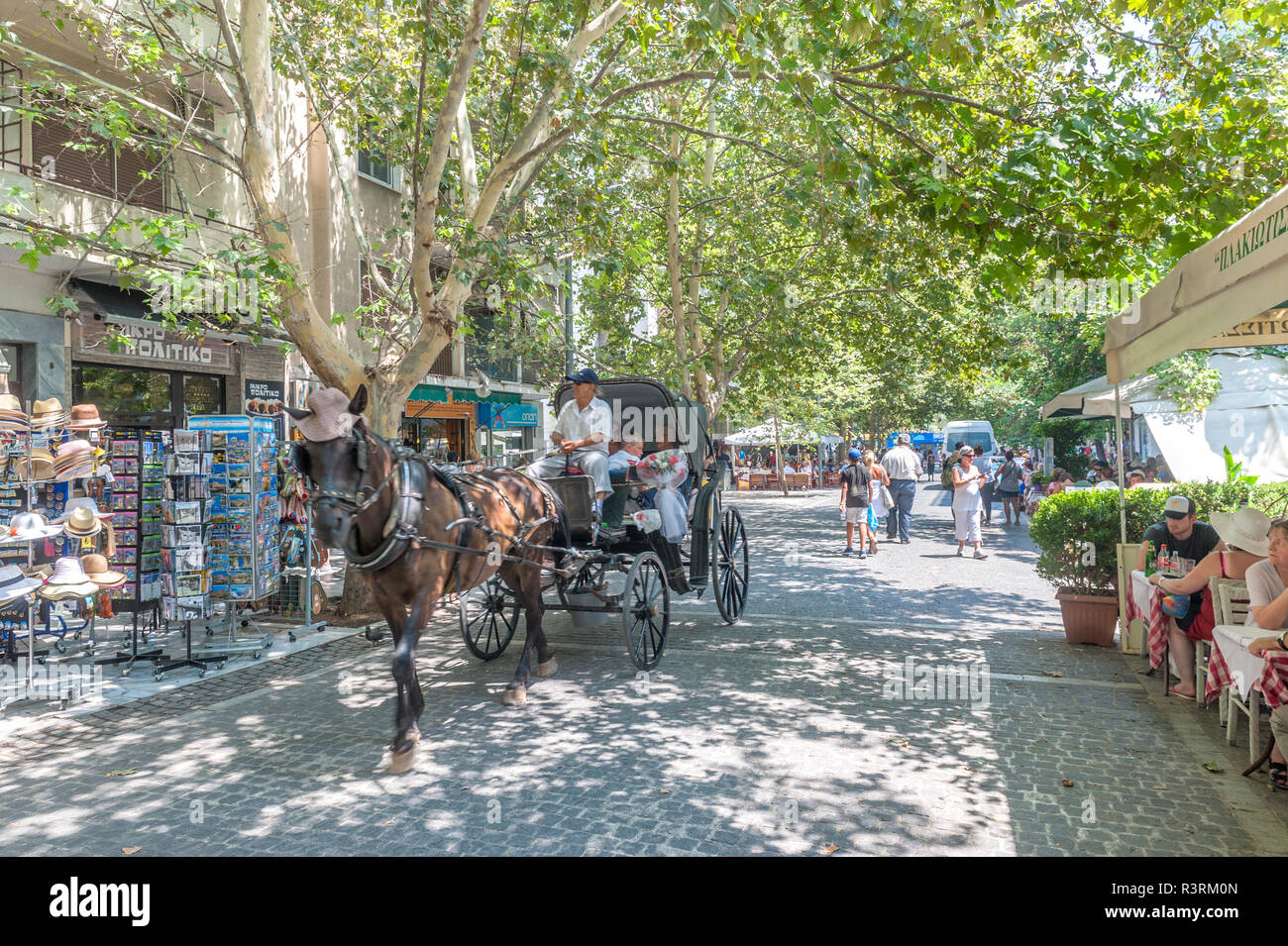 Carriage ride in the Plaka, Athens, Greece Stock Photo