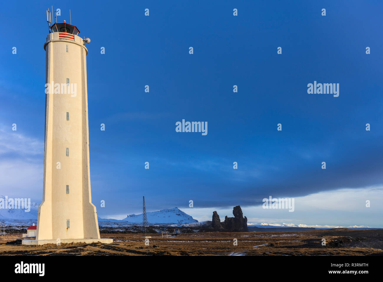 Malarrif Lighthouse on the Snaefellsnes Peninsula in western Iceland Stock Photo