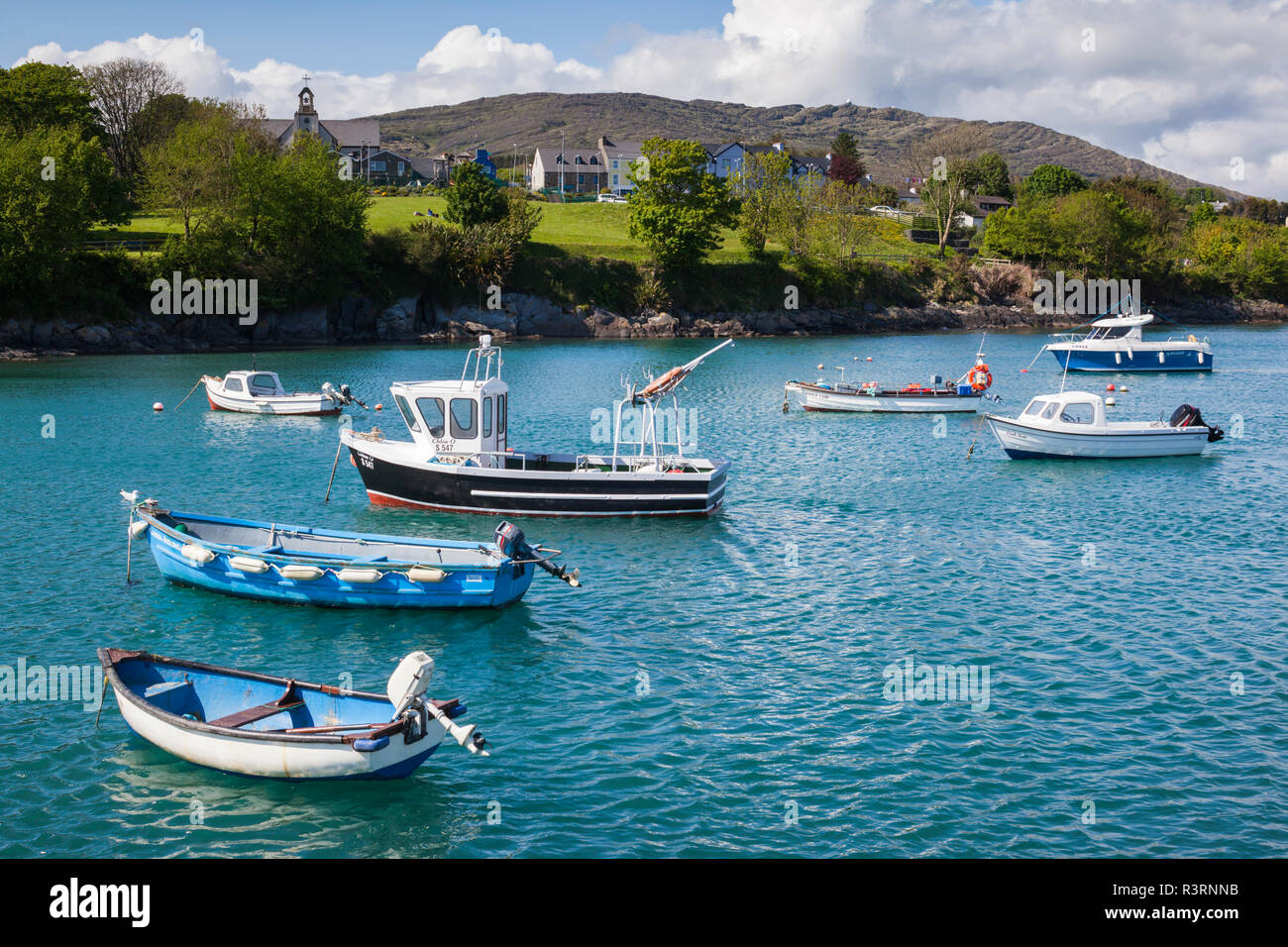 Ireland, County Cork, Mizzen Head Peninsula, Schull, harbor view Stock