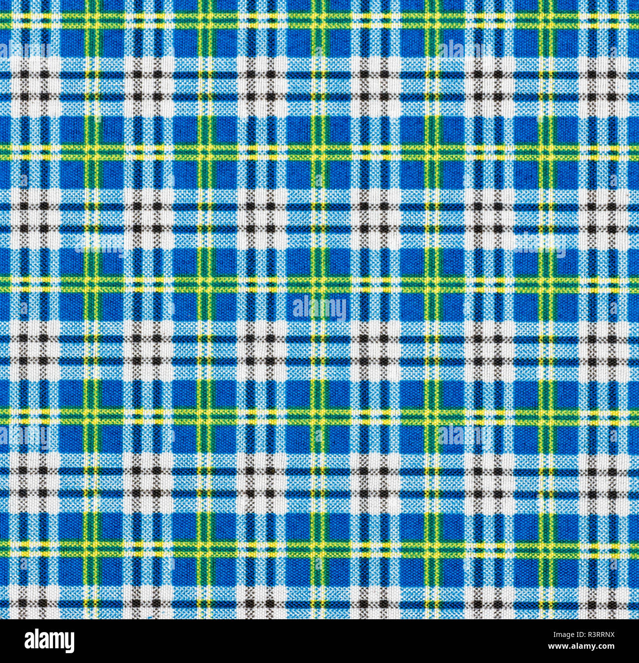 fabric with check pattern in blue tones Stock Photo