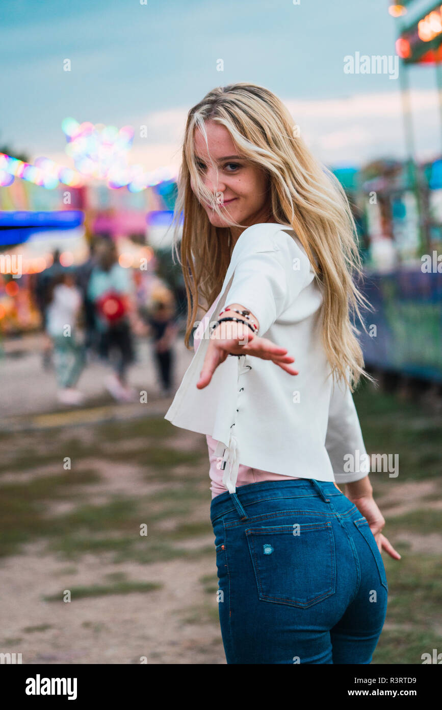 Woman reaching out hand hi-res stock photography and images - Alamy
