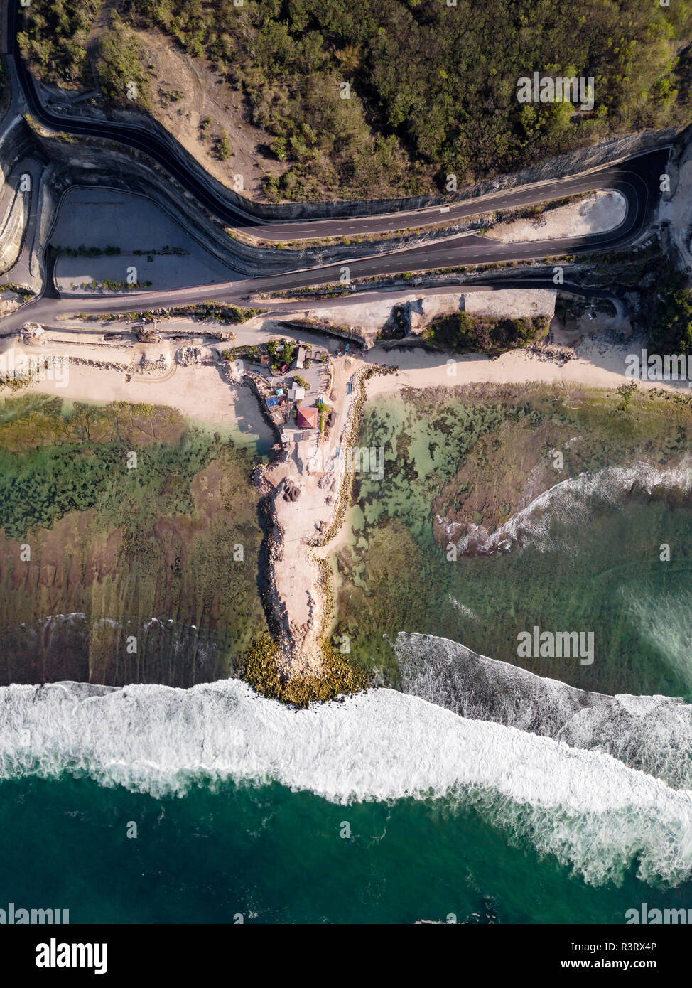 Indonesia, Bali, Aerial view of Melasti beach Stock Photo