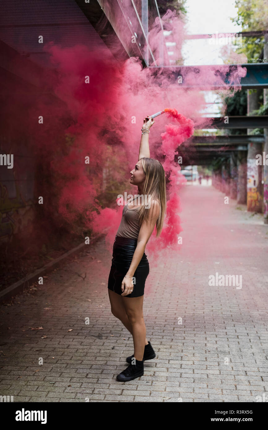 Woman smoke tracks hi-res stock photography and images - Alamy