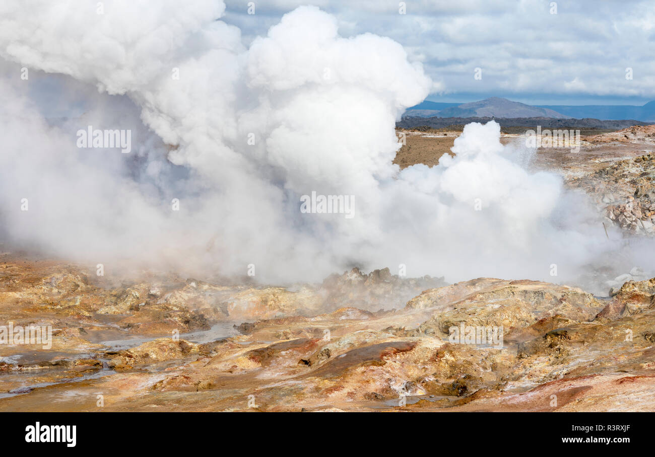 Geothermal area Gunnuhver, Reykjanes peninsula during fall. Northern