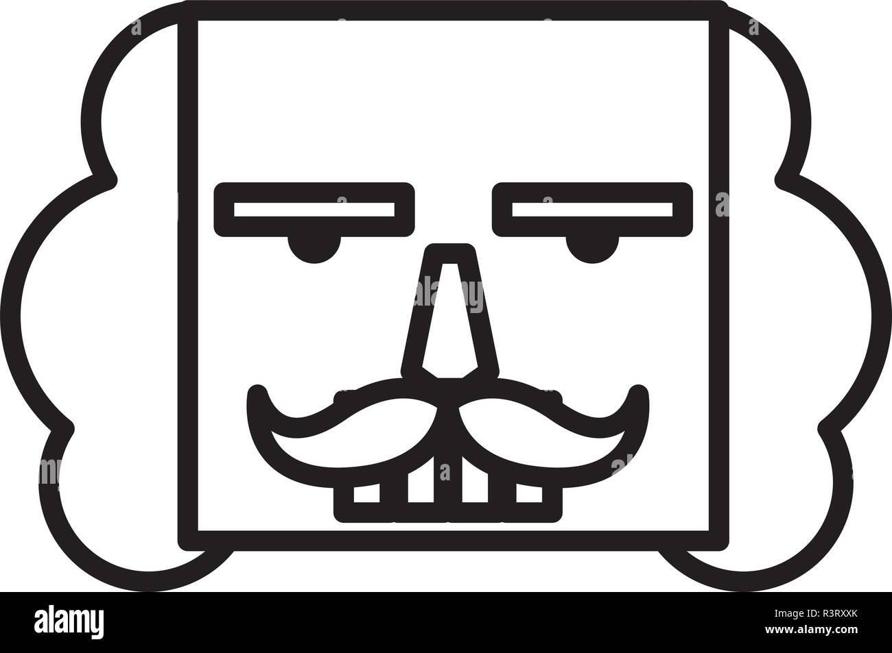 nutcracker face icon over white background, vector illustration Stock Vector