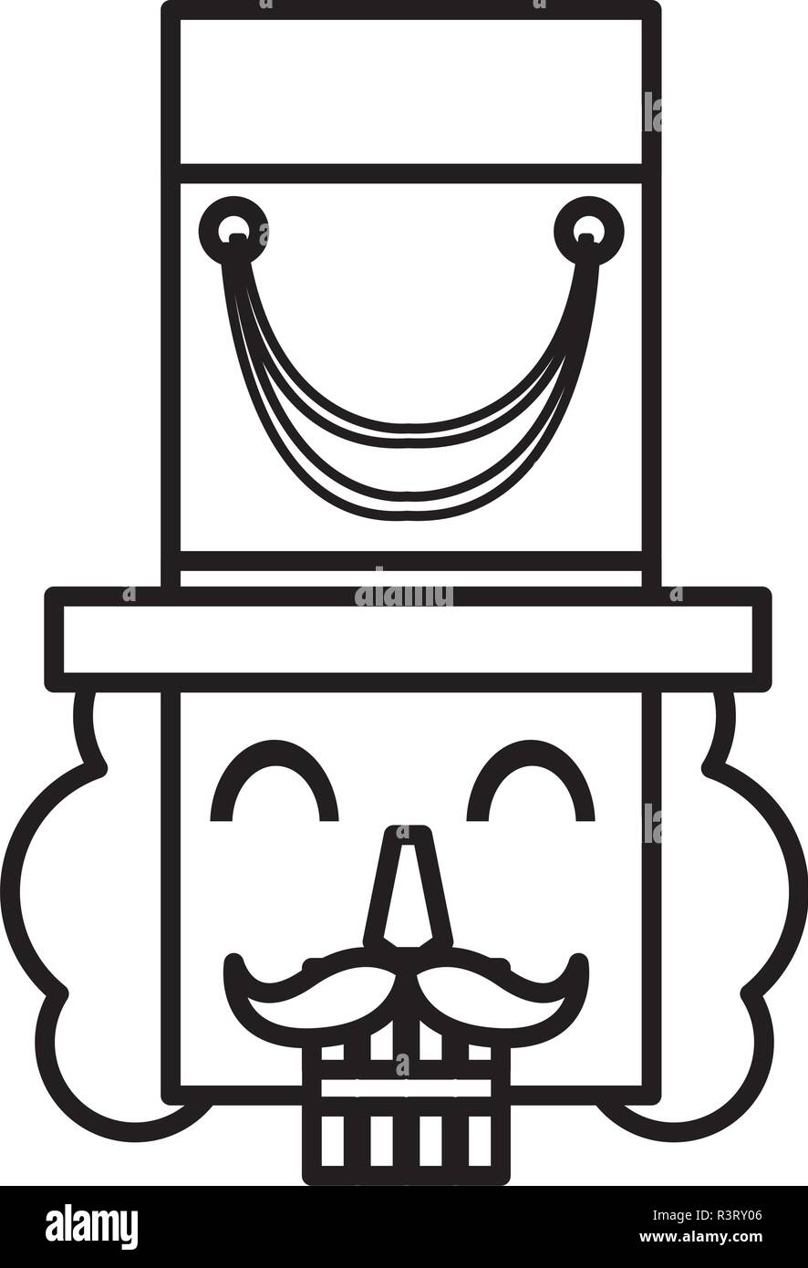 nutcracker toy icon over white background, vector illustration Stock Vector