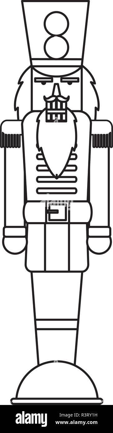 nutcracker toy icon over white background, vector illustration Stock Vector