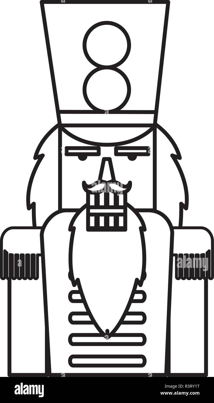 Christmas nutcracker icon over white background, vector illustration Stock Vector