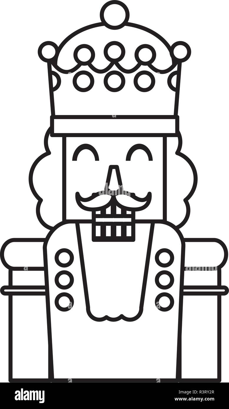Christmas nutcracker icon over white background, vector illustration Stock Vector