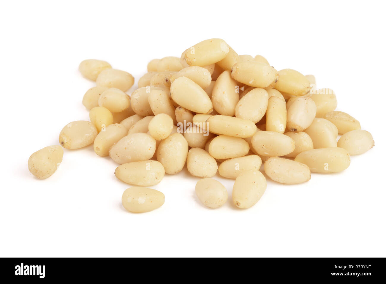 Shelled cedar pine nuts isolated on white background Stock Photo Alamy