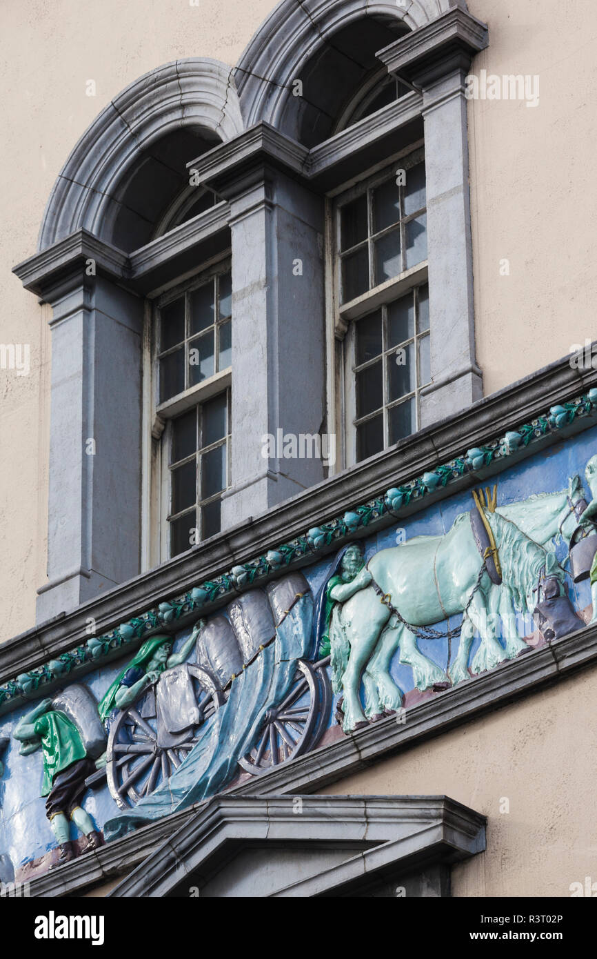 Ireland, Dublin, Sunlight Chambers building, exterior ceramic frieze details Stock Photo