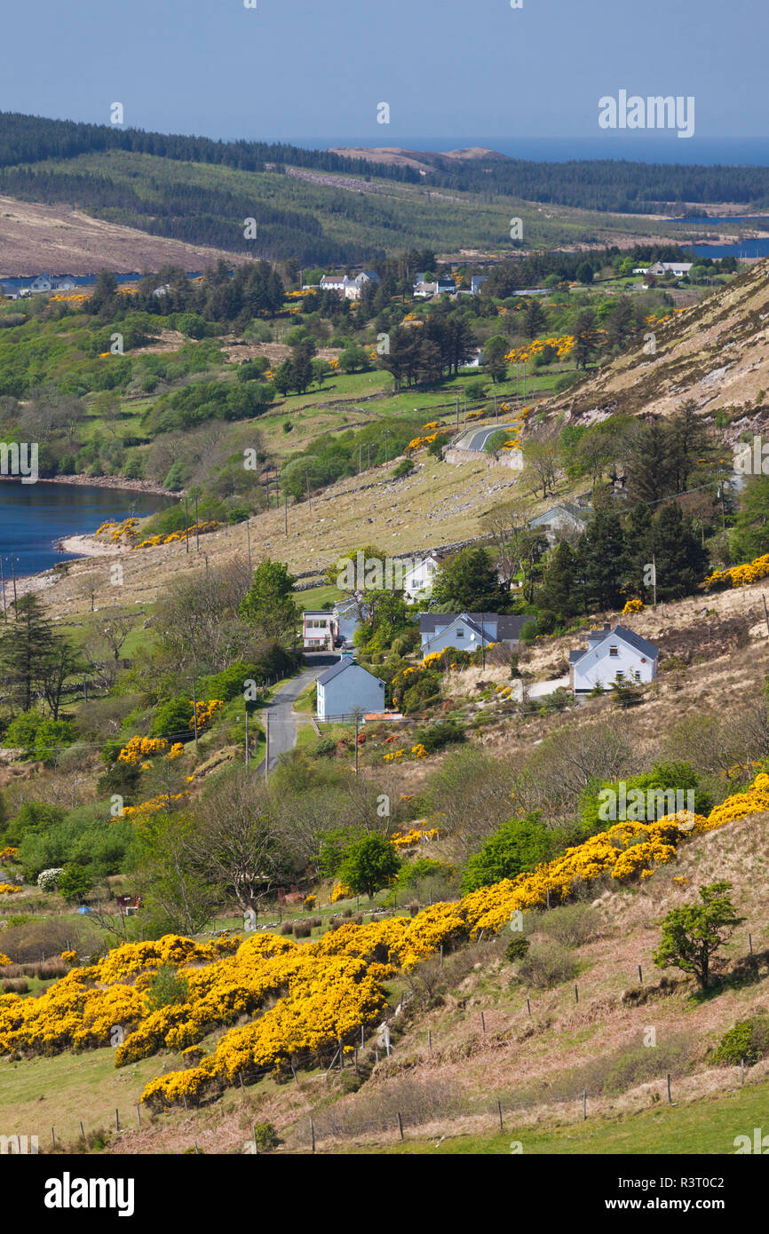 Ireland, County Donegal, Dunlewy, elevated village view by the Poisoned Glen Stock Photo