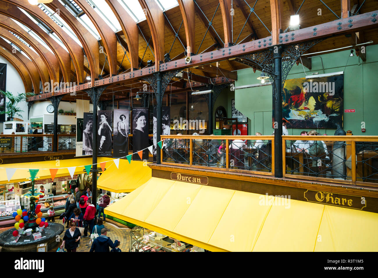 Ireland, County Cork, Cork City, English Market, elevated interior view