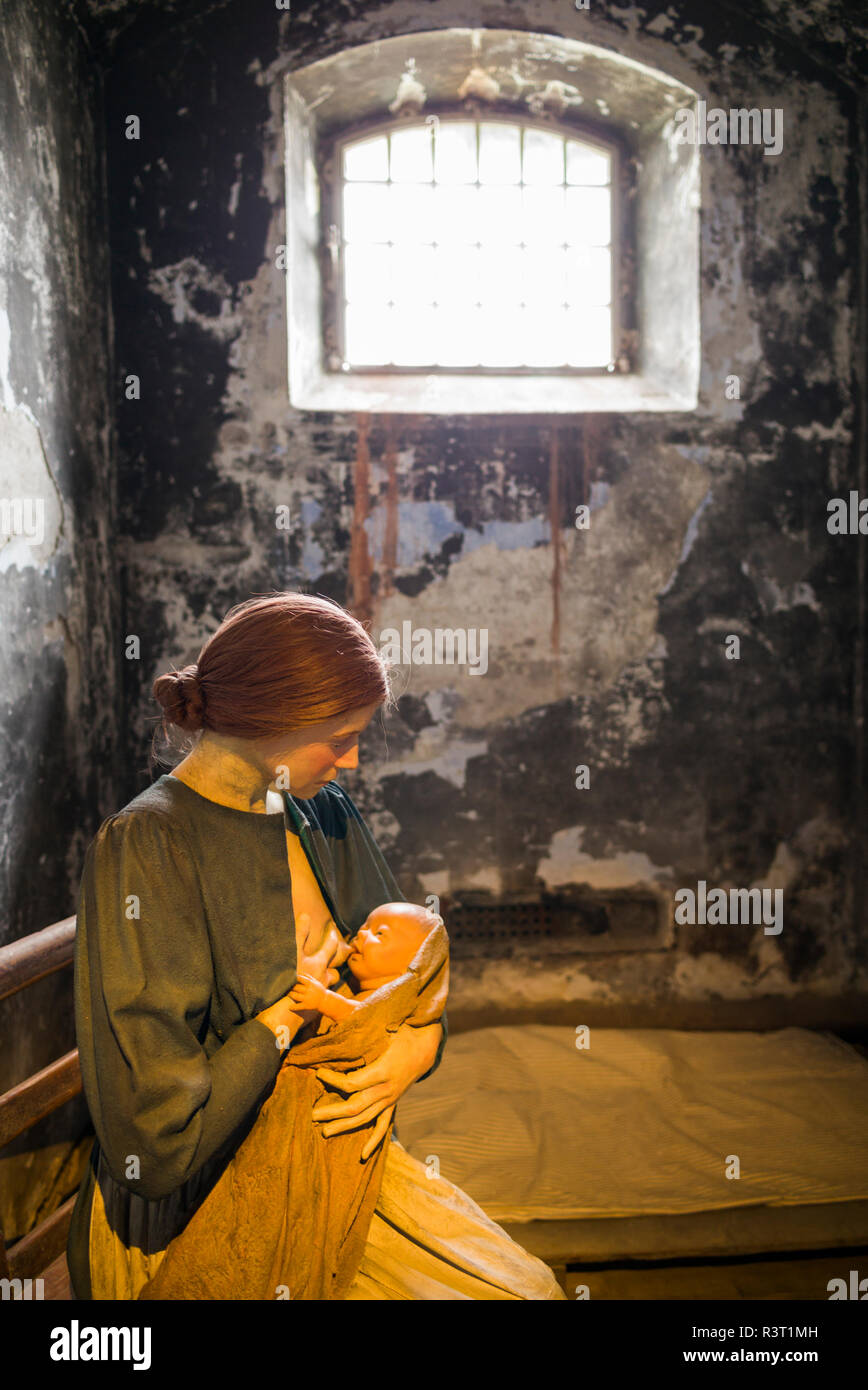 Ireland, County Cork, Cork City, Cork City Gaol, jail museum, statue of Prisoner MaryAnn Twohig