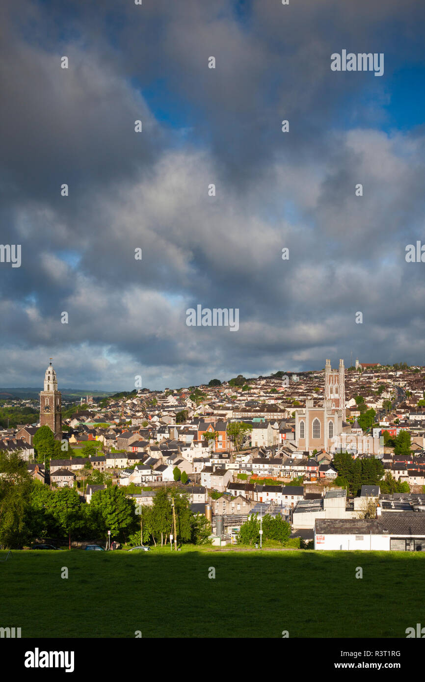 Ireland, County Cork, Cork City, elevated city view with St. Anne's