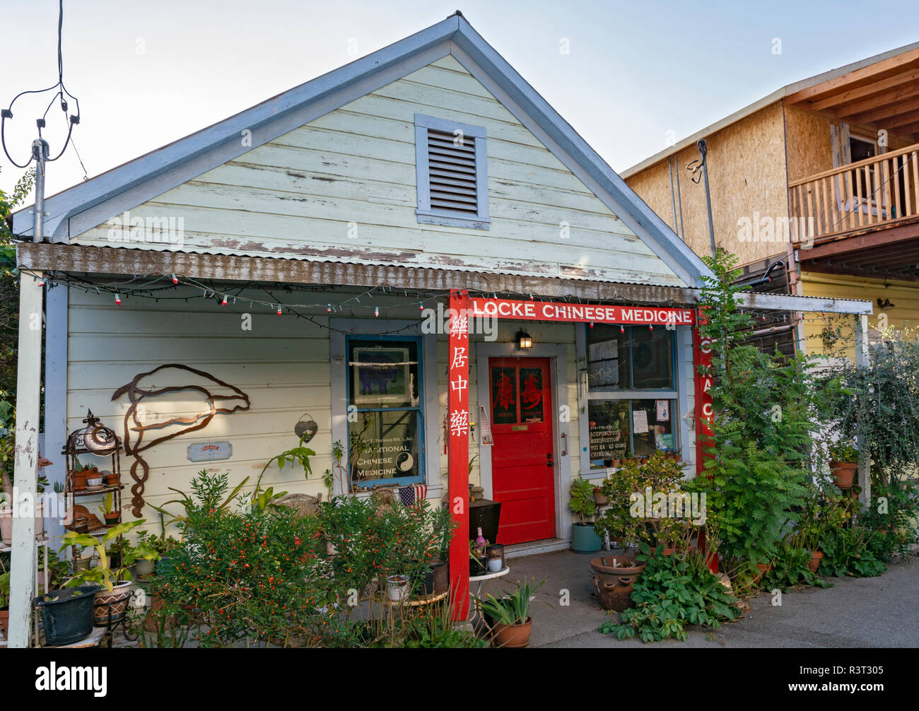 California, Sacramento River Delta, Locke Chinese Medicine, originally a residence Stock Photo