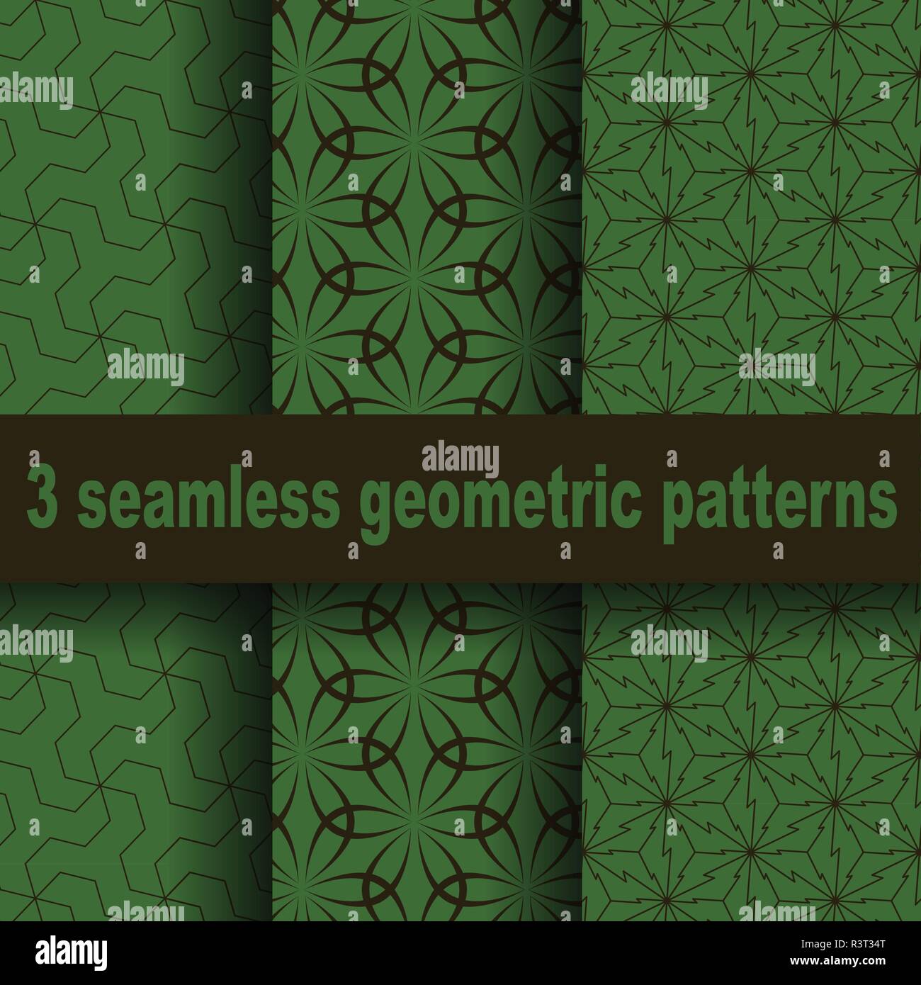 3 seamless geometric patterns. Stock Vector