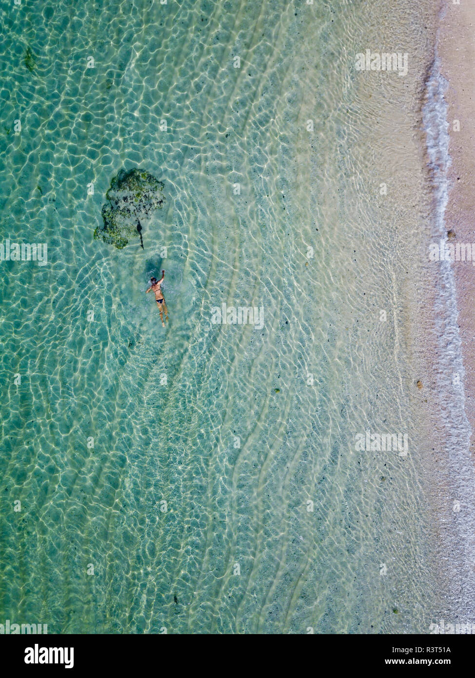 Indonesia, Bali, Melasti, Aerial view of Karma Kandara beach Stock Photo
