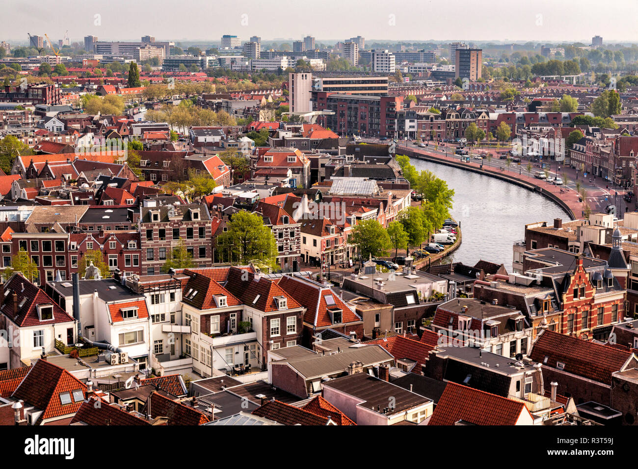 Elevated view of Haarlem, Netherlands. Stock Photo