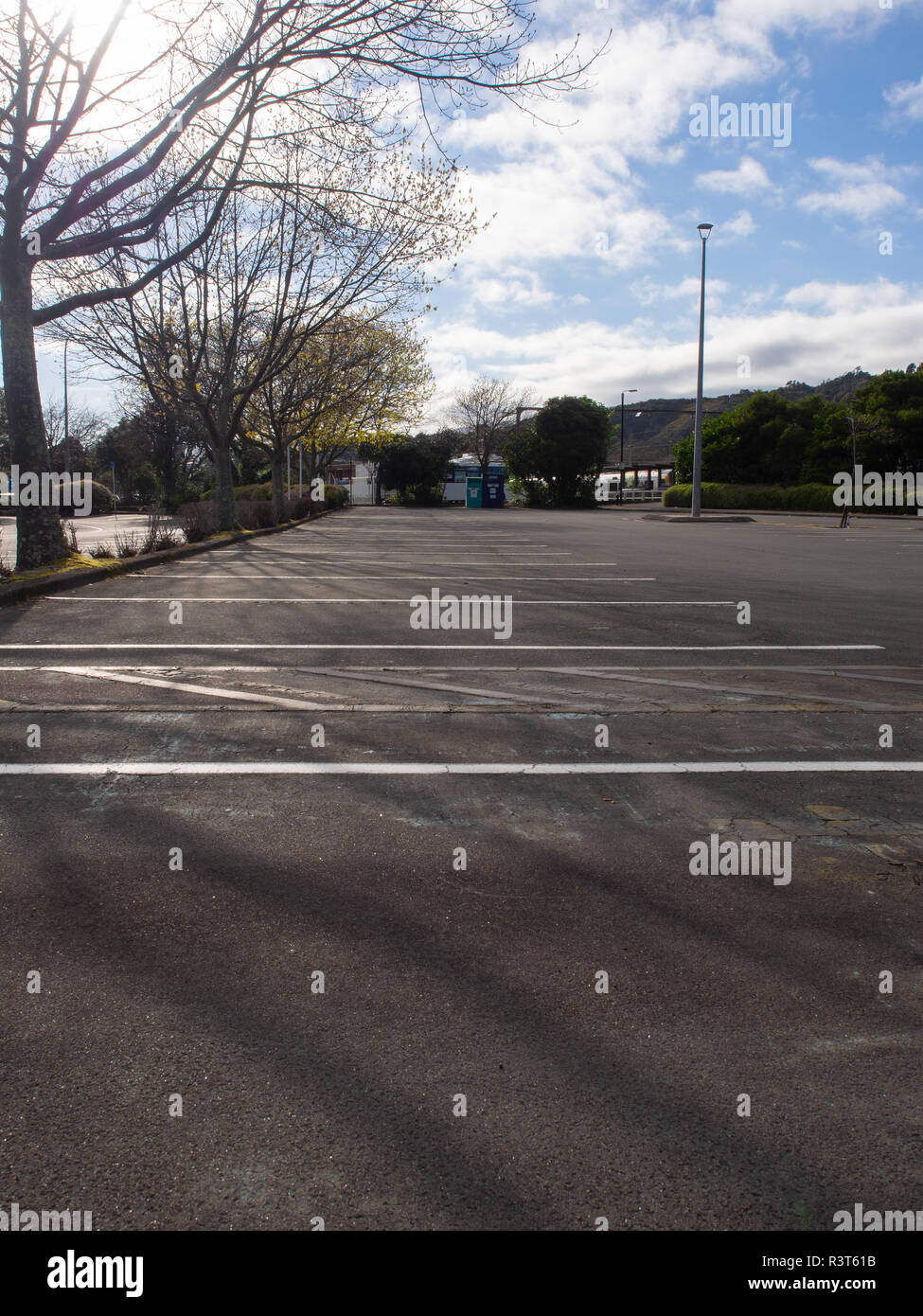 Empty Car Parking Spaces Stock Photo