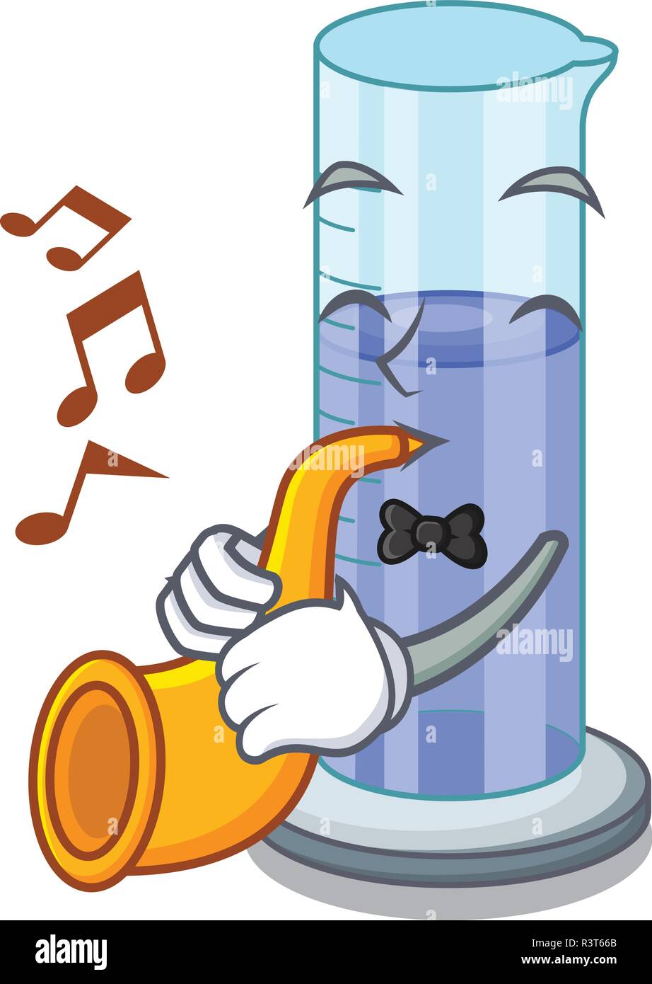 With trumpet graduated shaped cylinder Isolated on cartoon Stock Vector