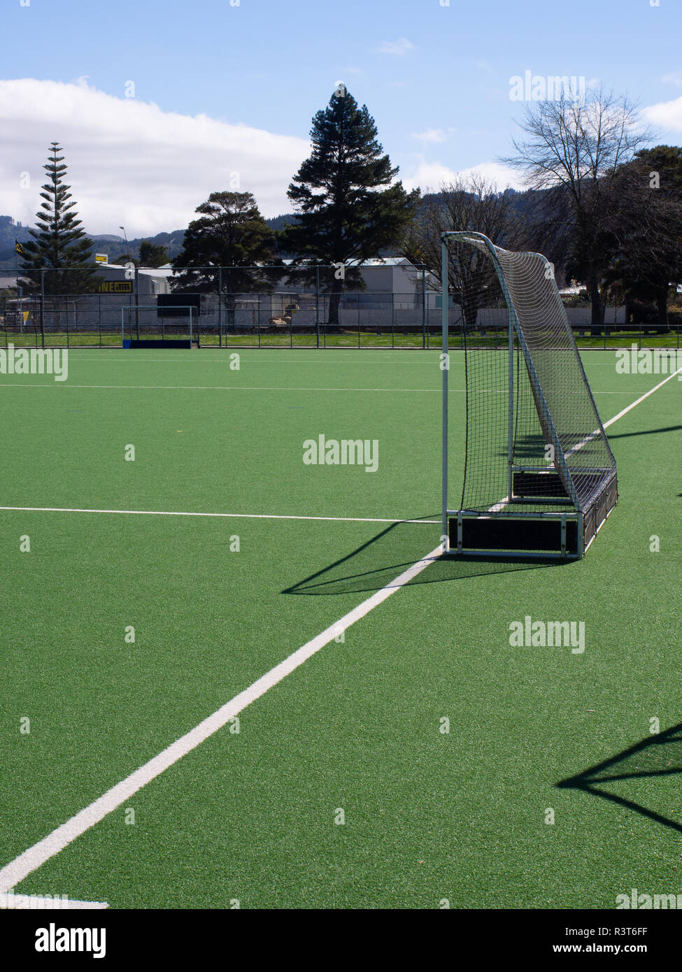 Hockey Field With Artificial Grass Stock Photo - Alamy