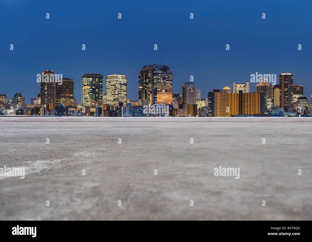 Modern Buildings In The City With Empty Concrete Floor City Background Stock Photo Alamy
