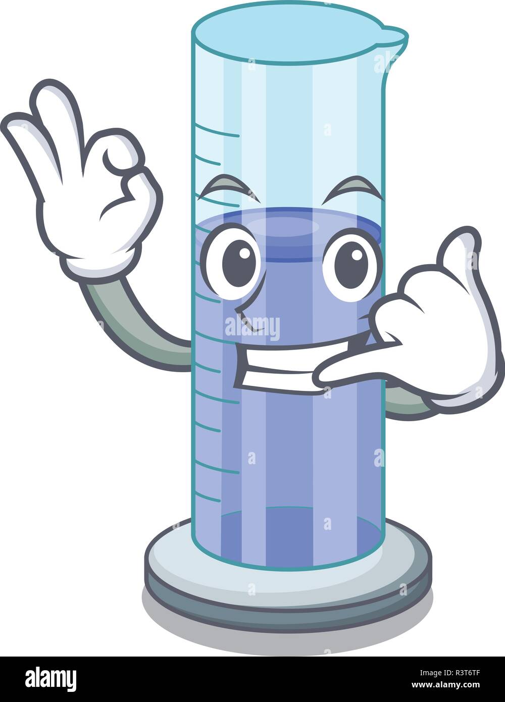 Call me graduated cylinder on for cartoon trial Stock Vector Image & Art -  Alamy