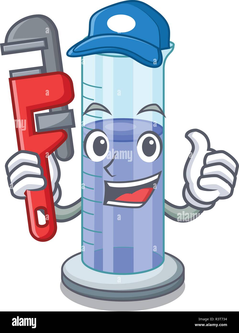 Plumber graduated cylinder on for cartoon trial Stock Vector Image ...