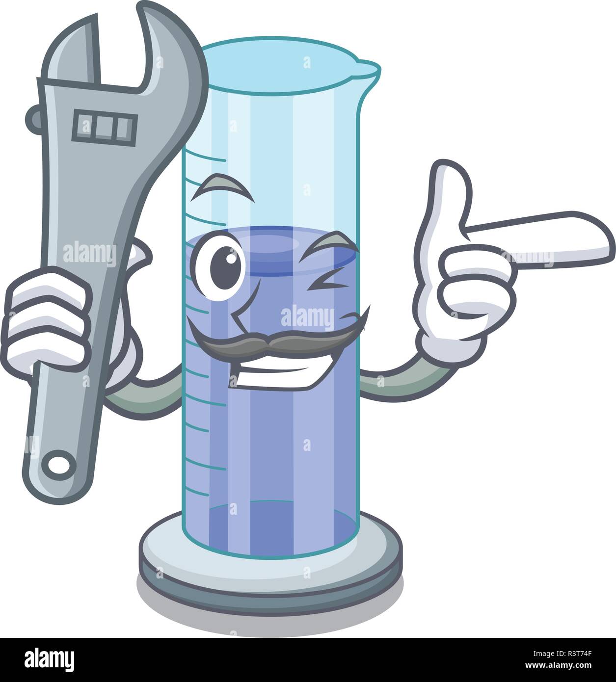 Mechanic graduated cylinder on for cartoon trial Stock Vector Image & Art -  Alamy