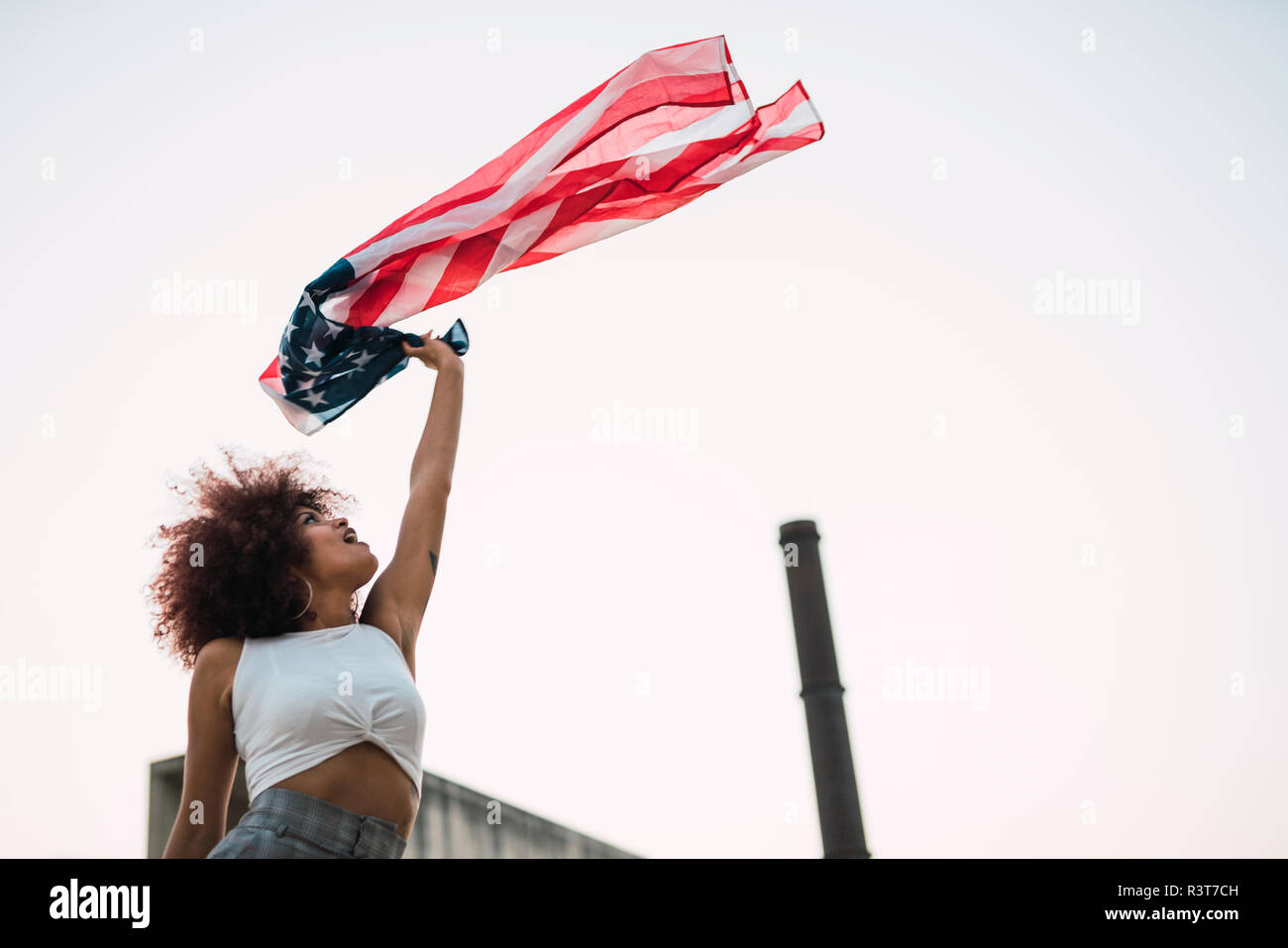 Waving american flag hi-res stock photography and images - Alamy