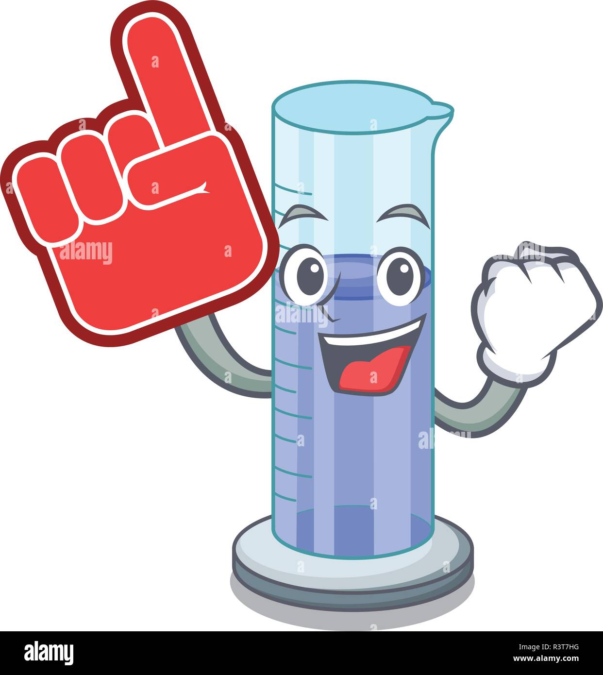 Foam finger graduated cylinder on for cartoon trial Stock Vector Image &  Art - Alamy