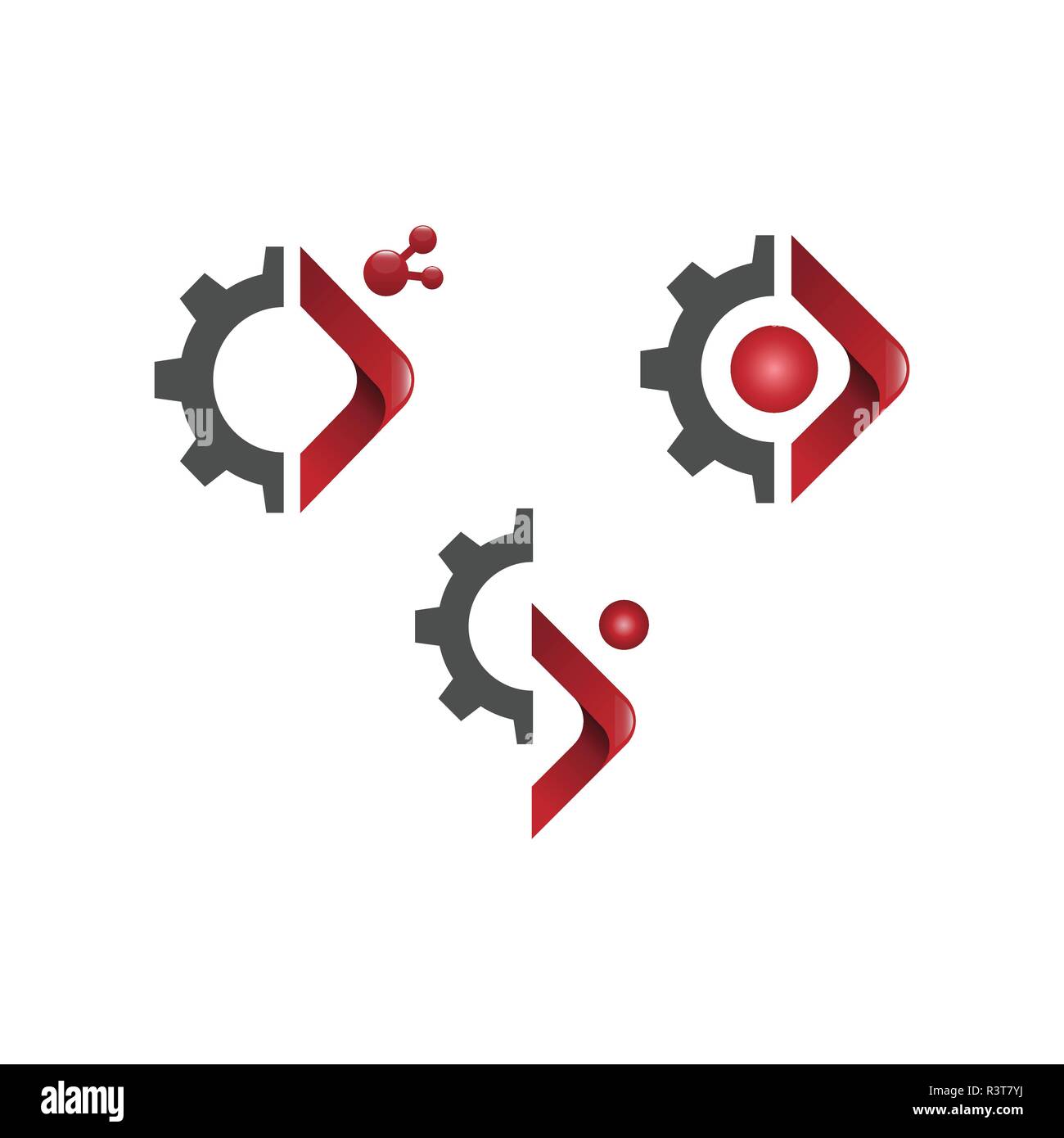 Tech gear logo concept- vector logo concept illustration. Abstract logo sign. Gear technology logo. Vector logo template. Stock Vector