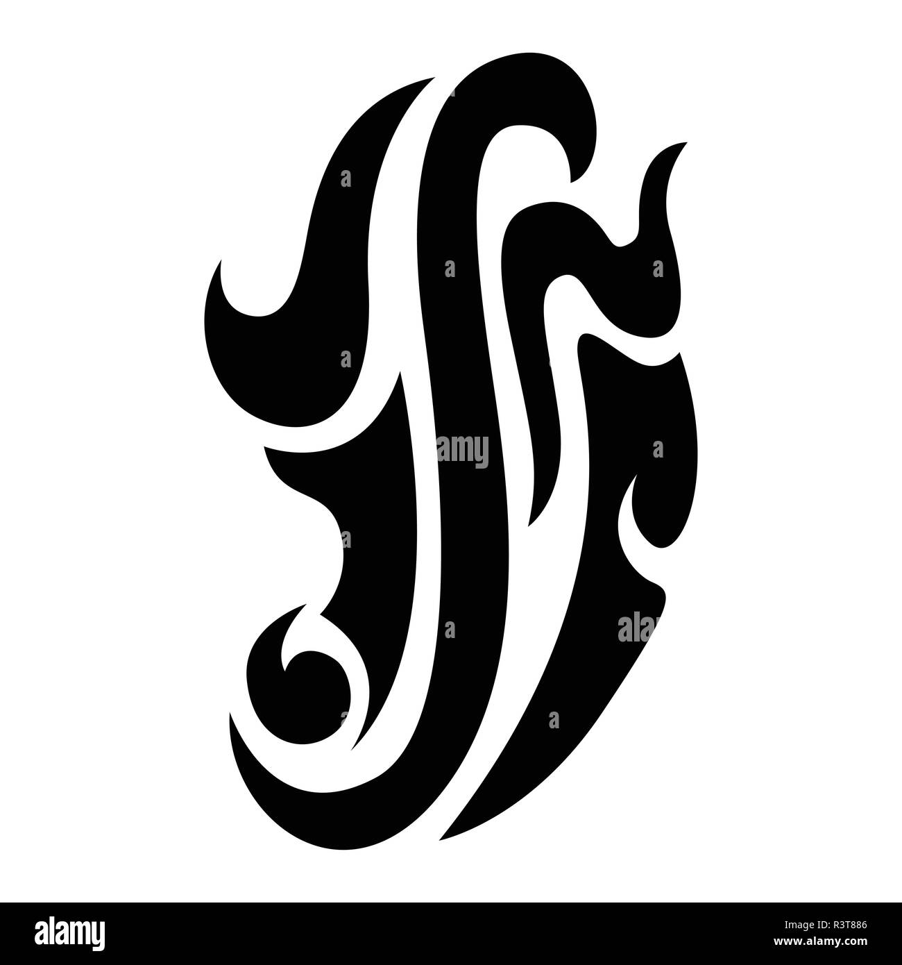 Abstract tribal vector design . black tribal vector isolated on white background. Tribal tattoo creative vector design Stock Vector