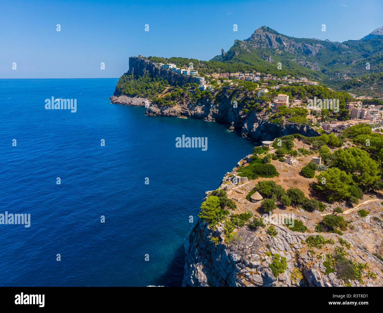 Spain, Balearic Islands, Mallorca, Serra de Tramuntana, Port de Soller Stock Photo