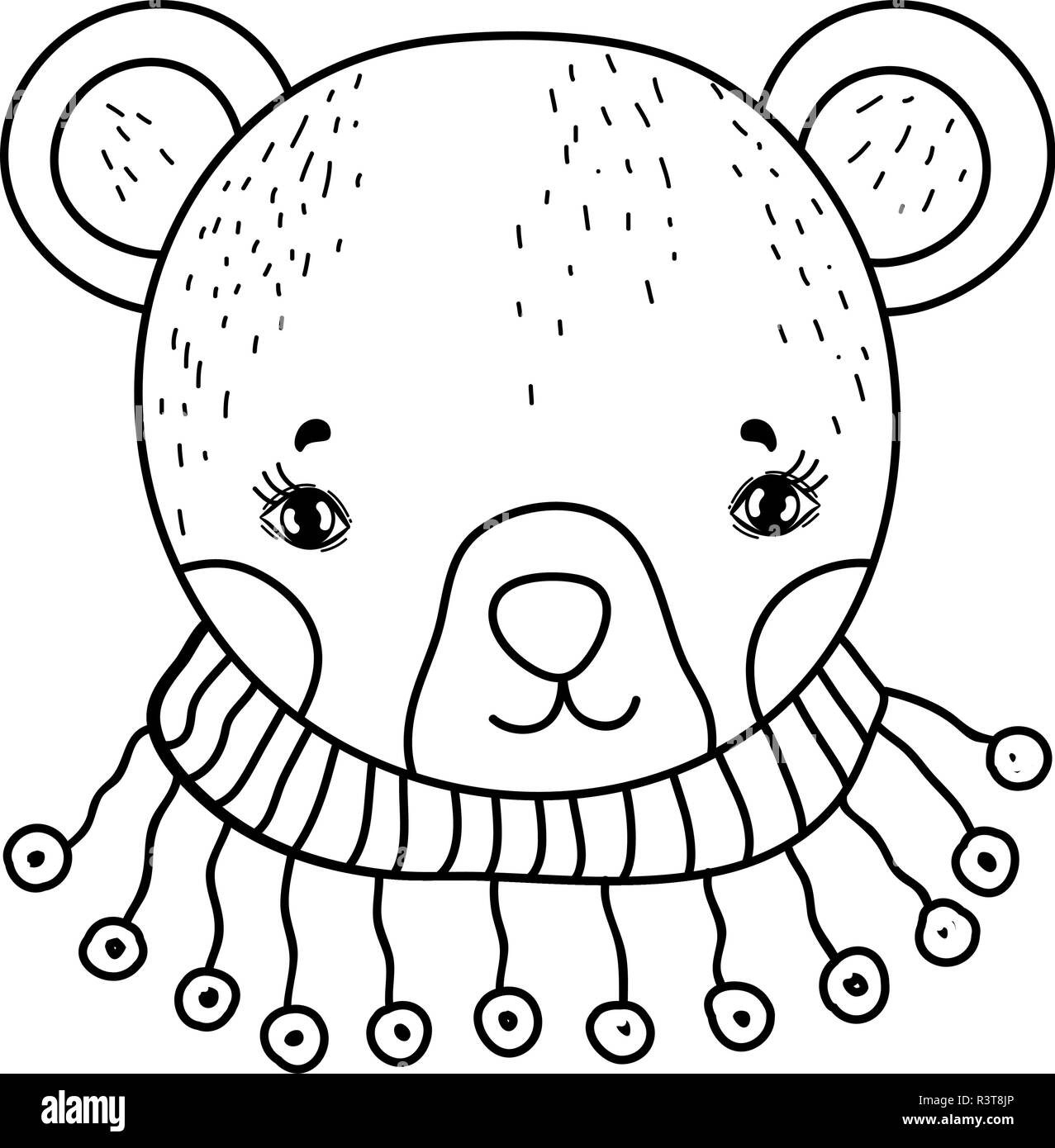 cute little bear with scarf vector illustration design Stock Vector ...
