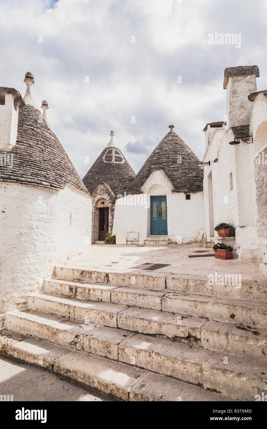 Italy, Apulia, Alberobello, view to  Trulli Stock Photo