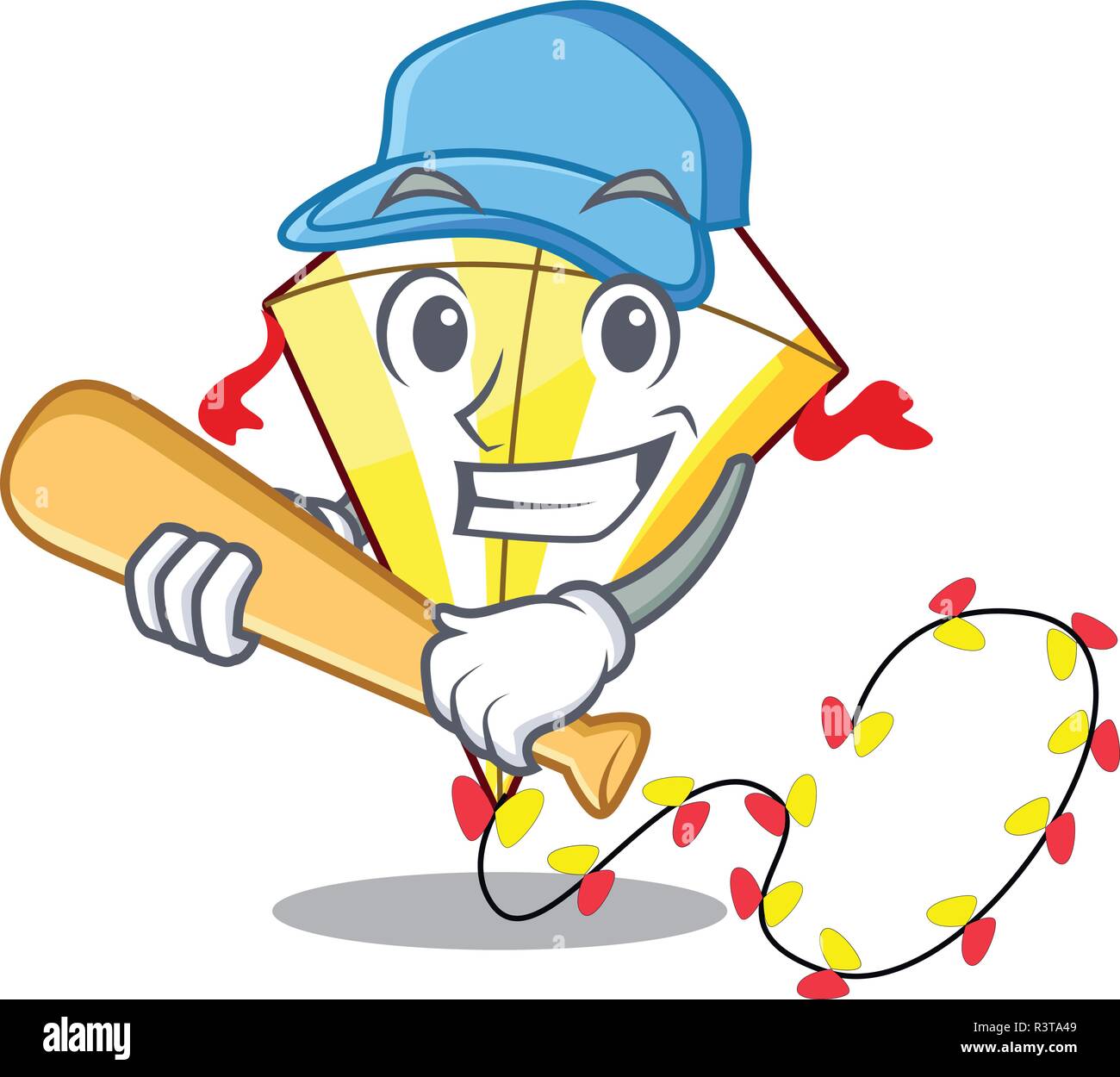Playing baseball Kite cartoon fly away in sky Stock Vector Image & Art