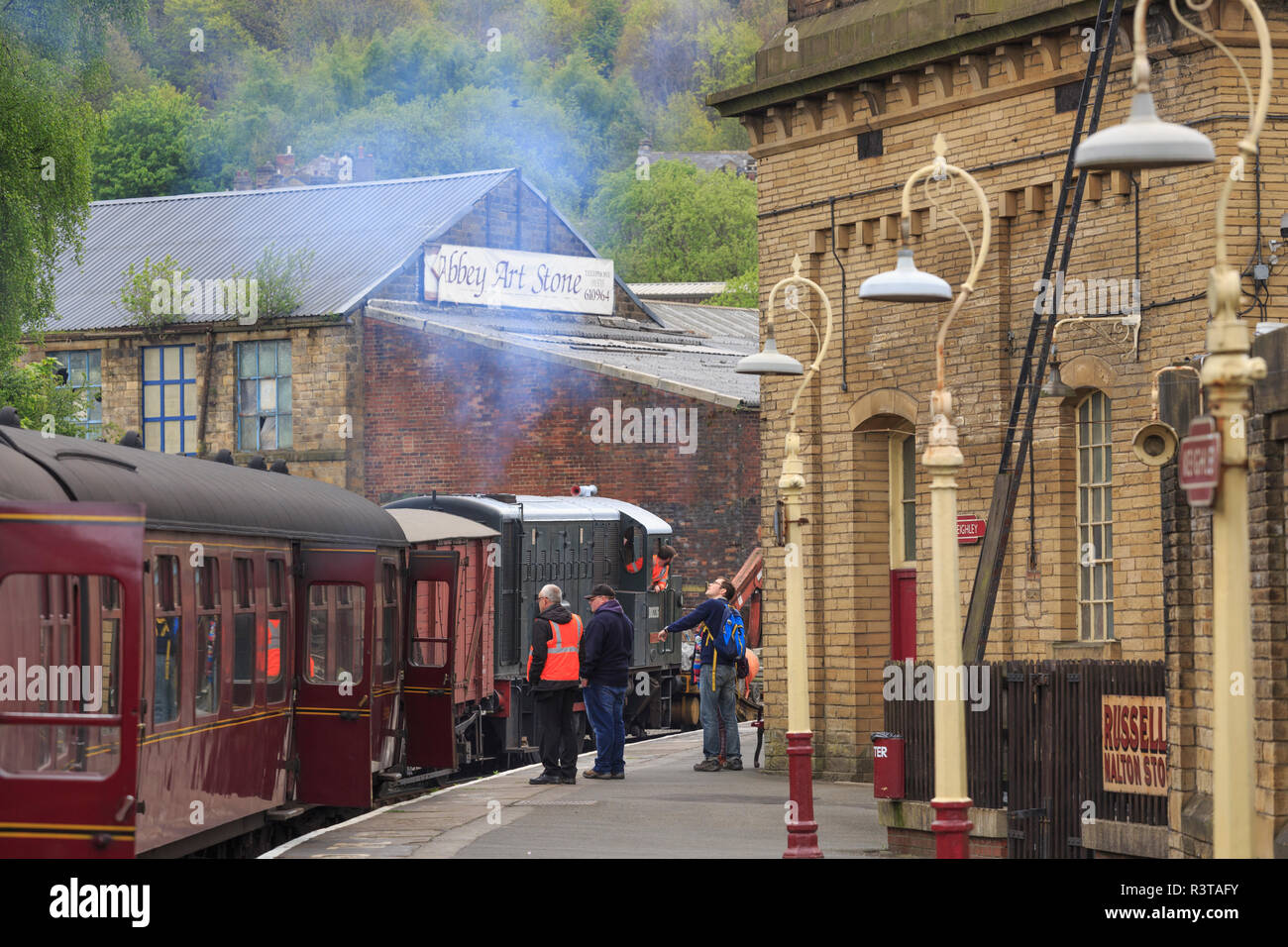 England, West Yorkshire. Keighley and Worth Valley Railway, steam trains, 5miles up Worth