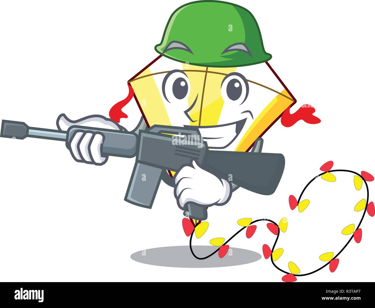 Army Kite cartoon fly away in sky Stock Vector Image & Art Alamy