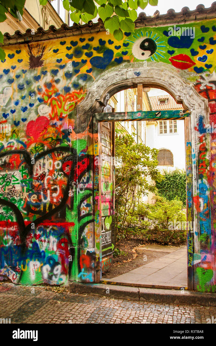 At Prague Czech Republic On 07/25/2015 colored graffiti of so