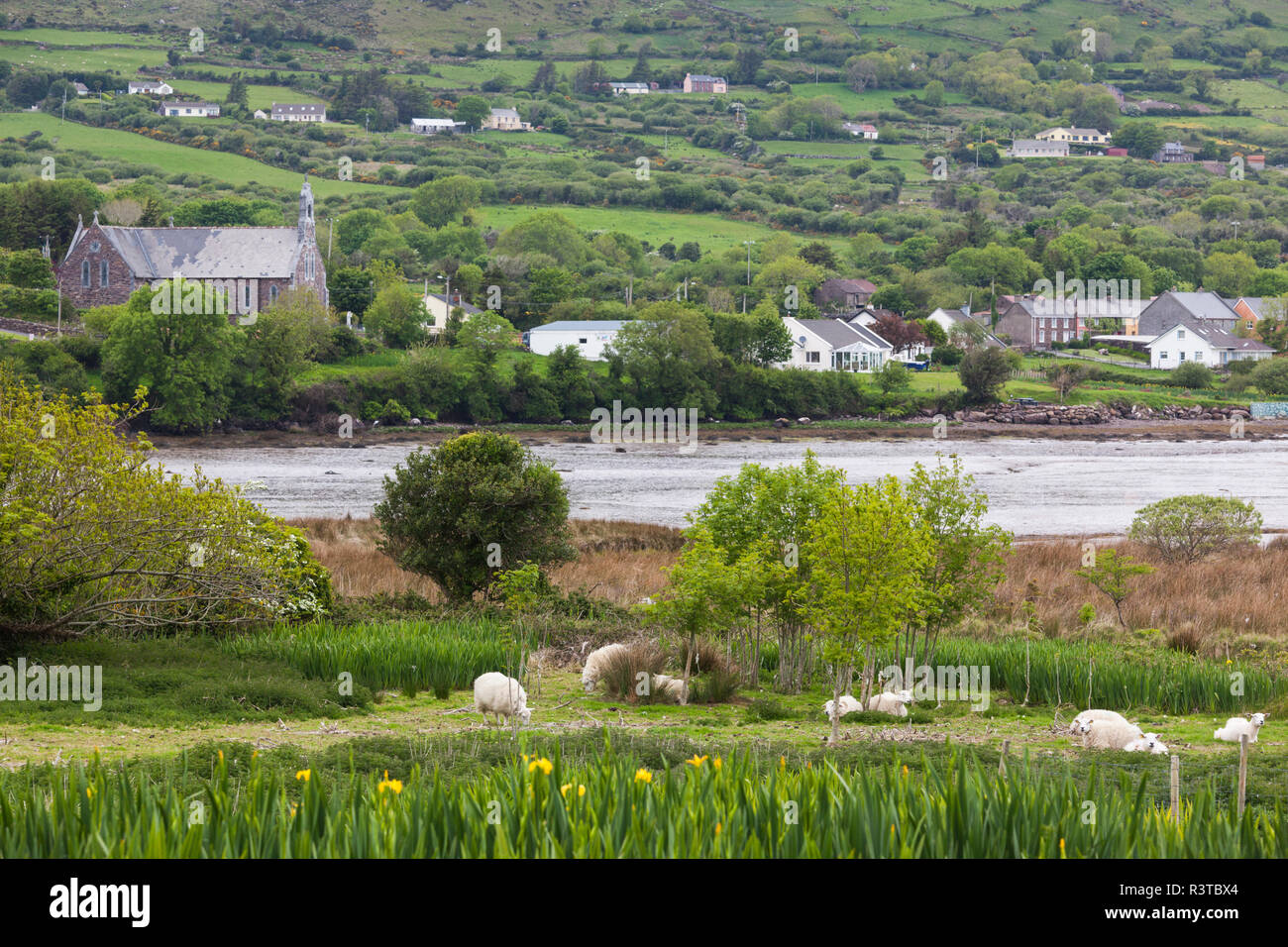 Ireland, County Kerry, Dingle Peninsula, Cloghane, village view Stock Photo