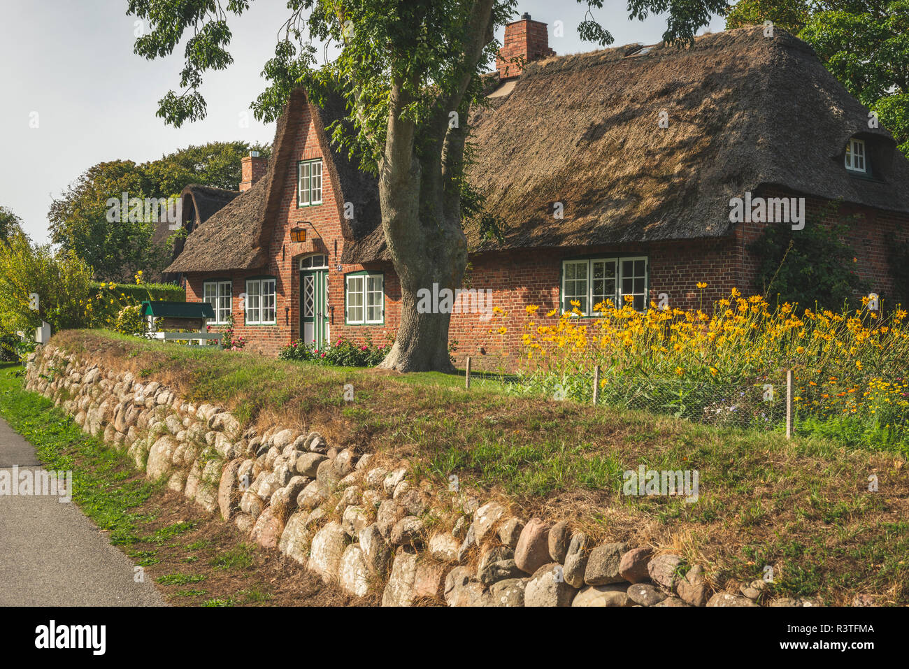 Germany, Schleswig-Holstein, Sylt, Keitum, thatched-roof house Stock Photo