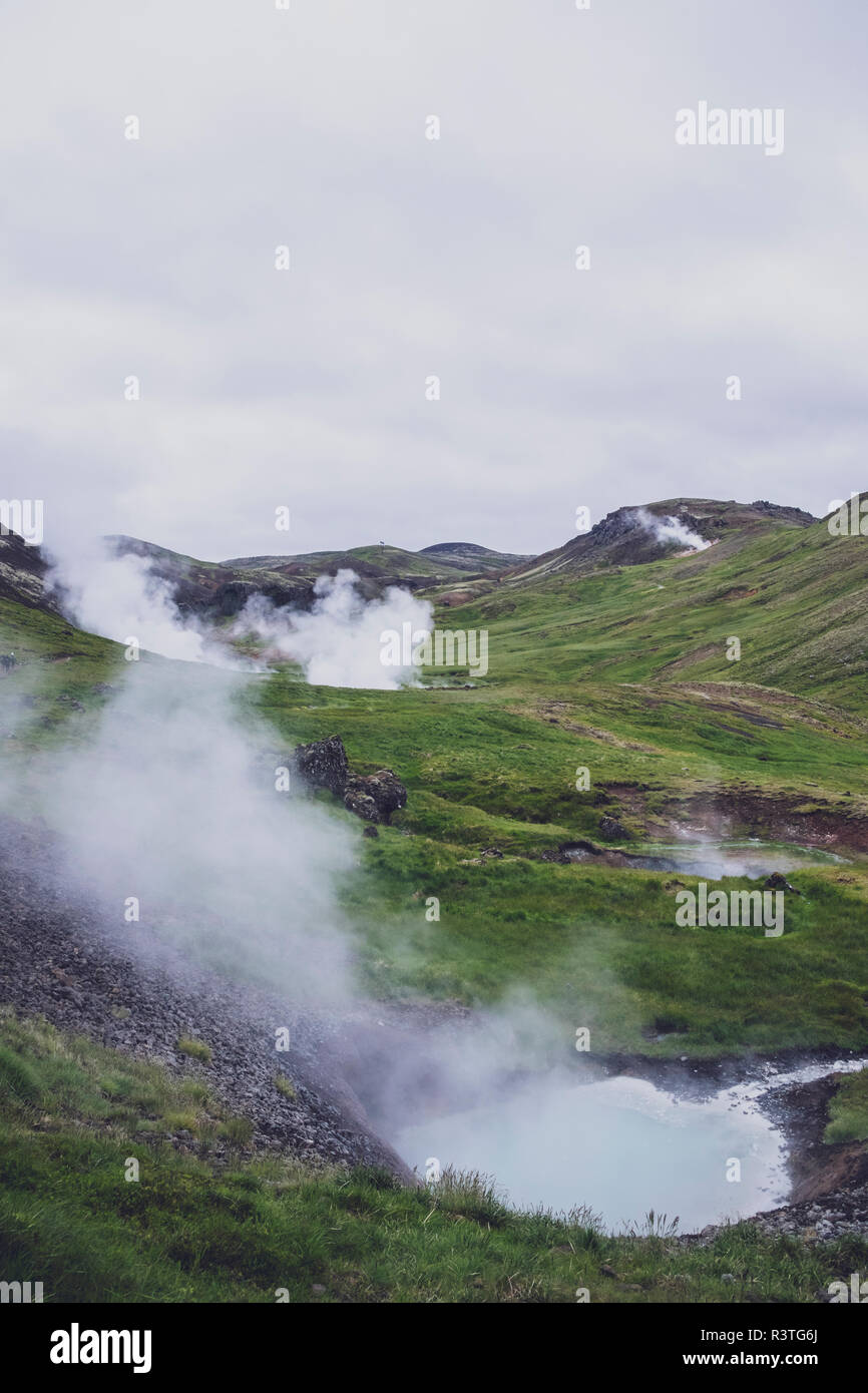 Iceland, Reykjadalur Valley, Hot Springs Stock Photo Alamy