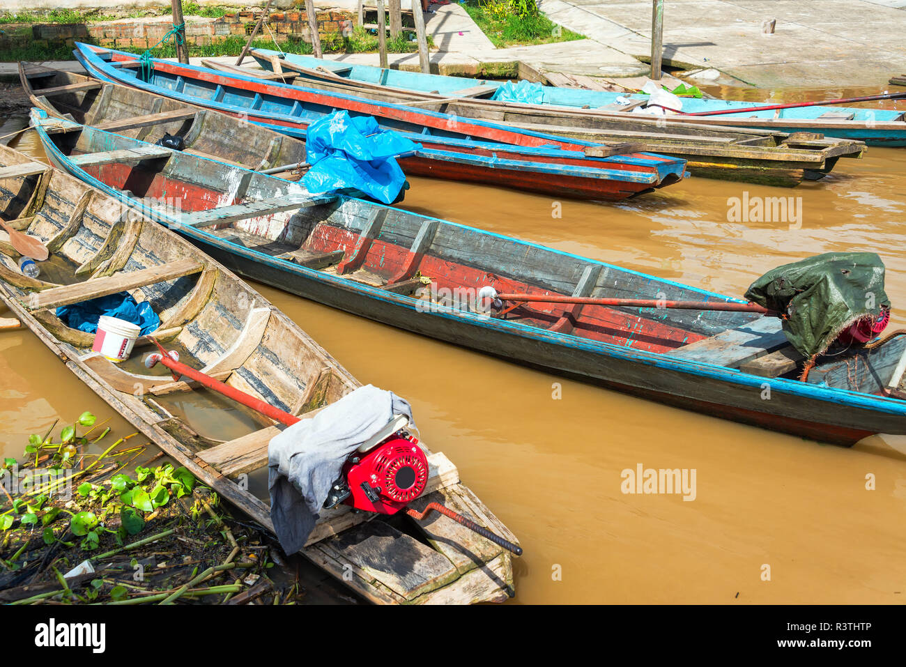 Canoes in the Amazon Stock Photo Alamy
