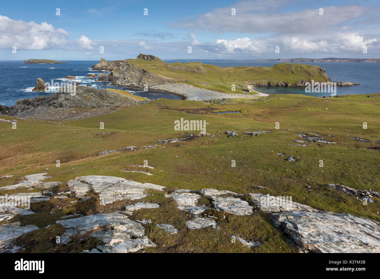 Landscape in Fethaland, Mainland, Shetland, UK Stock Photo